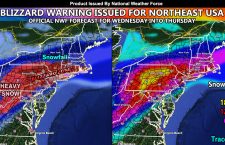 Blizzard Warning Issued For Parts Of The Northeastern United States Wednesday into Thursday With Category 2 or 3 Event