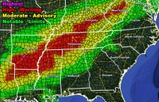 NWF Flood Watch and Warning Issued from Northeast Texas to West Virginia In a Widespread Event Tonight through Monday Evening