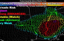 Tornado Outbreak Detected By NWF Tornado Risk Model For St. Patrick’s Day; Wednesday