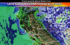 Cold Late Season Storm To Affect Sierra Nevada Range With Heavy Snowfall Friday into Saturday; Winter Storm Warning Issued