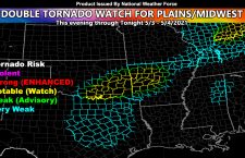 Double Tornado Watch Issued On Anniversary of May 3, 1999 Tornado Outbreak In Tornado Alley; Strong Tornadoes Target Oklahoma and Arkansas, Especially Fort Smith