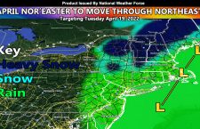 April Nor’easter To Move Through Mid Atlantic through The Northeast and New England With Snow Inland and Flooding Rains and Gusty Winds Near The Coast; Details
