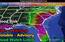 Flood Risks and Alerts For Hurricane Ian’s Moisture Plume Through Florida into the Carolinas; NWF Flood Risk Model Wednesday Through Weekend