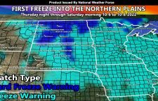 Freeze Warning Issued Ahead of First Freeze of The Season For The Midwest and Northern Plains Thursday into Saturday