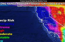 Long Range Weather Advisory Issued for Emergency Flood Situation for California with Second Atmospheric River