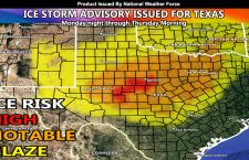 ICE STORM ADVISORY:  Ice Storm to Impact Texas, Including the I-20 Corridor from Dallas to Midland Monday night Through Wednesday