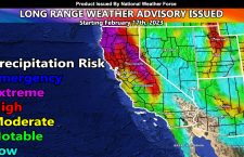 Long Range Weather Advisory Issued for Central and Northern California Starting February 17th, 2023