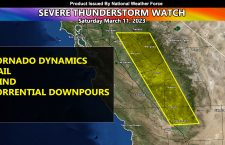 Severe Thunderstorm Watch Issued for The San Joaquin Valley Surrounding Fresno; March 11, 2023