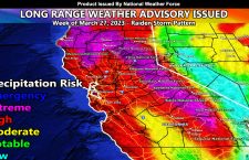 Long Range Weather Advisory Issued for Another Storm System into California During Week of March 27th