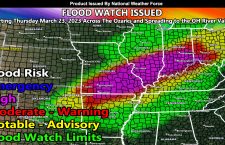 Flood Watch Issued for The Ozarks Northeast to the Ohio River Valley Starting Thursday into Friday March 24th, 2023