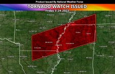 Tornado Watch Issued for Parts of Arkansas, Louisiana, Mississippi, and Tennessee Till Midnight Tonight; March 24, 2023