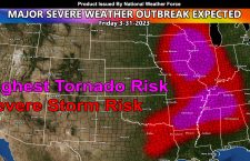 Major Severe Weather Outbreak for The Midwest to Gulf Coast States Will Bring Tornadoes, Strong, for Friday March 31, 2023