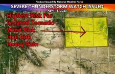 Severe Thunderstorm Watch Issued for The Northeast Half of Wyoming, Centering Gillette Through This Evening