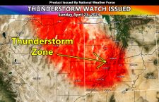 Thunderstorm Watch Issued for West and Southwestern Utah Effective Now Through This Evening, Centering the County of Beaver