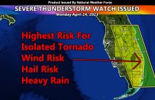 Severe Thunderstorm Watch Issued for Parts of Central and Southern Florida This Afternoon Through Later This Evening