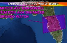 Enhanced Tornado Watch Issued For West, Central, and Eastern Florida Through Today With Violent Tornadoes Before Sunrise Sunday