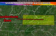 Severe Thunderstorm Watch Issued for Parts of Kentucky, Virginias, North Carolina, and Tennessee Now Through Later Evening