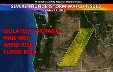 Severe Thunderstorm Watch Issued For Eastern Oregon into Western Idaho Today Until 11pm Tonight