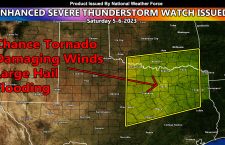 Enhanced Severe Thunderstorm Watch Issued the Northeast Half of Texas, including Dallas Fort Worth north to Oklahoma