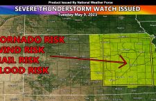 Severe Thunderstorm Watch With Tornado Wording Issued For The Eastern half Of Kansas Effective Now Through Midnight