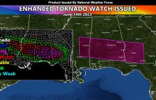 Enhanced Tornado Watch Issued For Strong Tornadoes Across Miss. Alabama, and Georgia