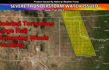 Severe Thunderstorm Watch Issued for Parts of Texas, Oklahoma, and Kansas Effective Now till Midnight Tonight