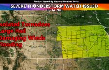 Severe Thunderstorm Watch Issued for Parts of Kansas for July 14th, 2023 Until Midnight