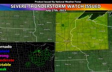 Severe Thunderstorm Watch Issued for Parts of Wisconsin and Minnesota for July 27th, 2023