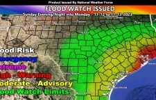 Heavy Rains and Flooding to Hit South and Southeast Texas, including Houston, Sunday night into Monday