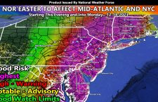 Nor’easter to Impact the Mid-Atlantic States Through the Northeast This Evening Through Monday; Flooding