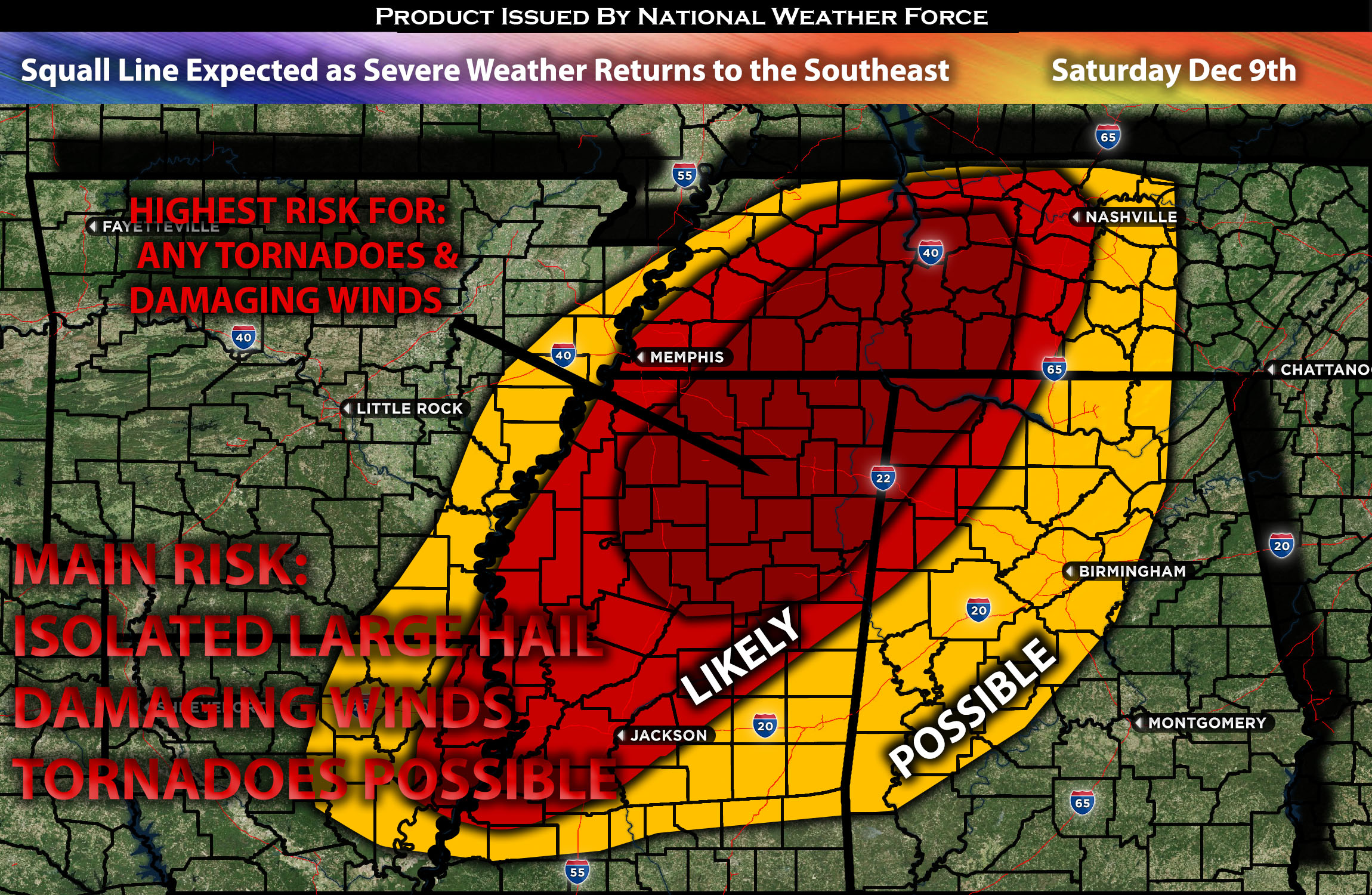Squall Line Expected as Severe Weather Returns to the Southeast with