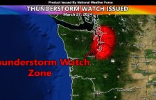 Thunderstorm Watch Issued for the Seattle, Washington Forecast Zone for Today March 27, 2024