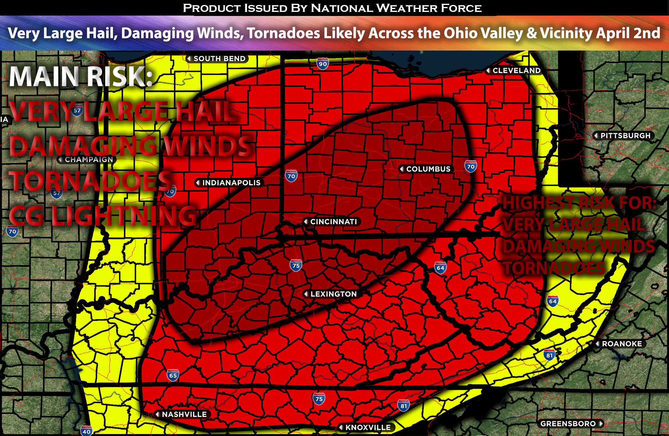 Very Large Hail, Damaging Winds, Tornadoes Likely Across the Ohio