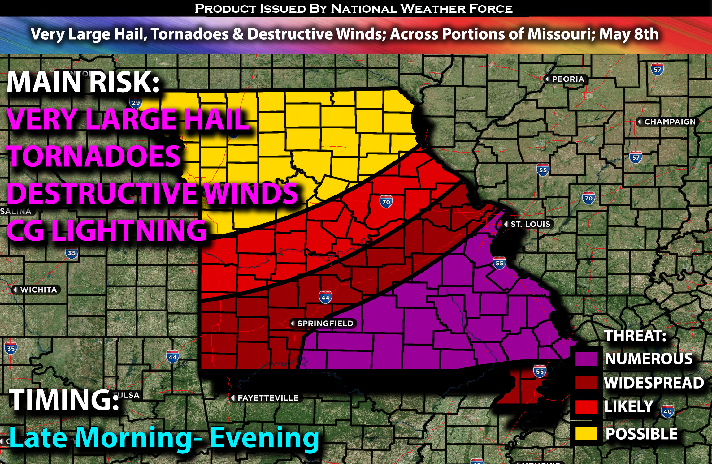 Very Large Hail, Tornadoes & Destructive Winds; Across Portions of Missouri; May 8th