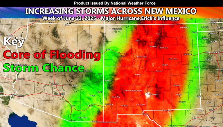 Hurricane Erick’s Influence Will Bring Thunderstorms and Flooding to New Mexico Week of June 23, 2025