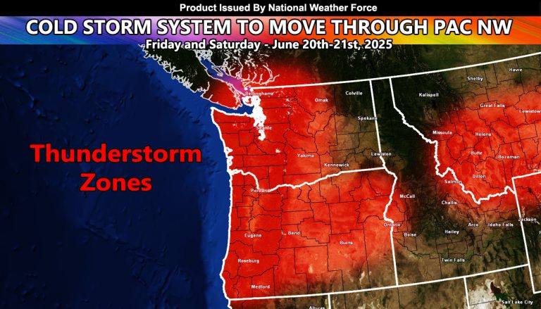 Cold Upper Level Low Will Bring Showers and Thunderstorms to the Pacific Northwest Friday into Saturday
